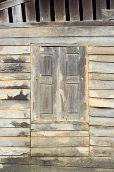 Texture of Asian style old wood house wall.