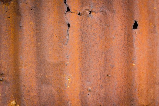 Rusted galvanized iron plate background.