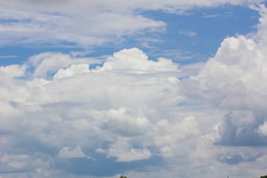 blue sky with cloud closeup, with copyspace