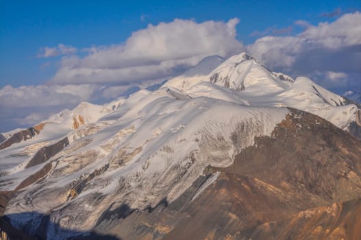 Majestic mountain peak in Tian Shan mountain range in Kyrgyzstan