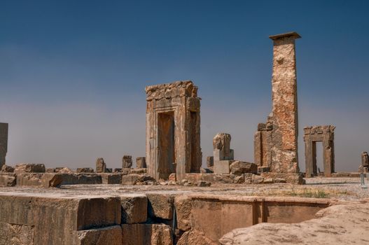 Scenic ruins of persian capital Persepolis in current Iran