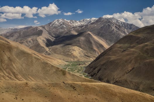 Picturesque valley in Himalayas mountains in Nepal