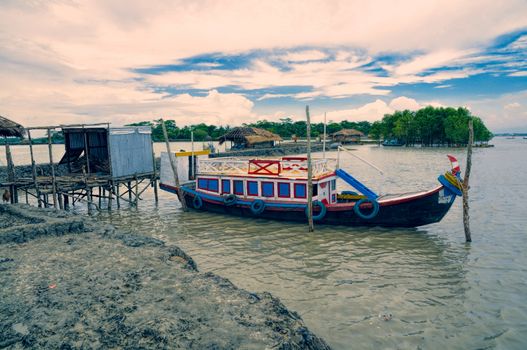 Traditional river boat in Bangladesh