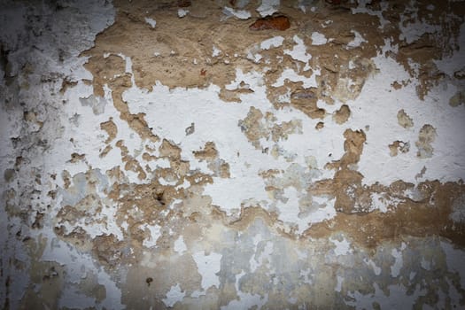 old wall texture grunge background and black vignette.