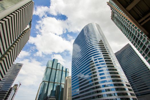 The modern buildings of bangkok city, thailand