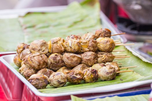 grilled egg spoiled while being incubated, thai traditional food