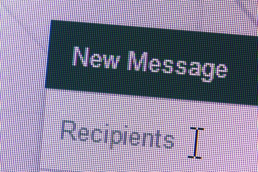 New message window. Macro screen view of old monitor