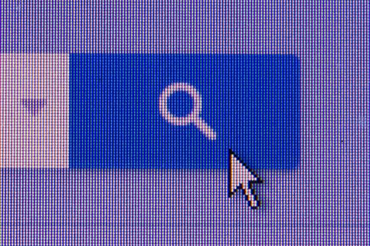 click search button. Macro screen view of old monitor