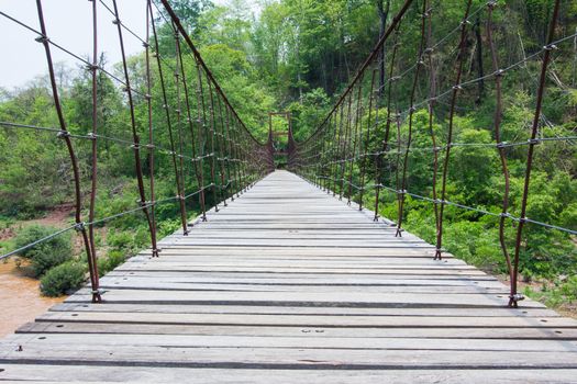 The wood bridge direct to another side of island