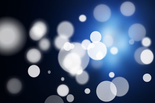 Blue bokeh abstract light background.