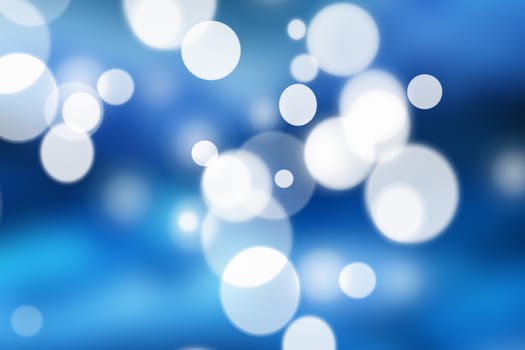 Blue bokeh abstract light background.