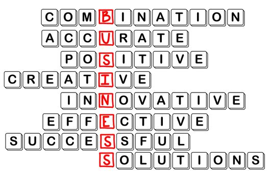 acronym concept of business -combinative,accura te,positive,creativ e,innovative,effect ive,cuccessful,solu tions, with scrabble letters