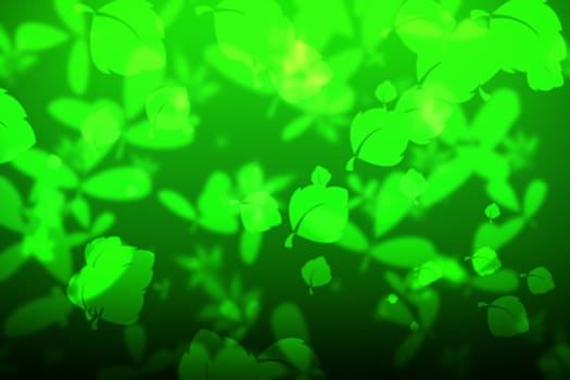 dark green background with leaves, vignette.