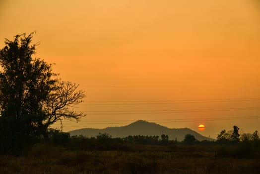 Sunset mountain landscape