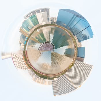 Miniature planet of Central Park in Bangkok City