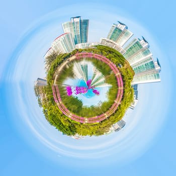 Miniature planet of Park in the City