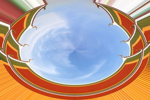 Miniature planet of monastery or temple