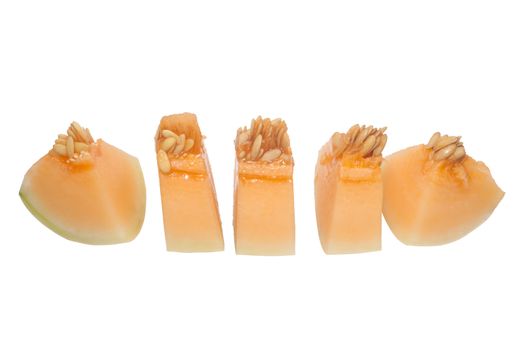 cut a melon cantaloupe isolate
