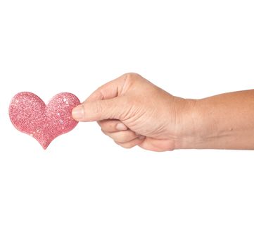 Heart on hand in Valentine day