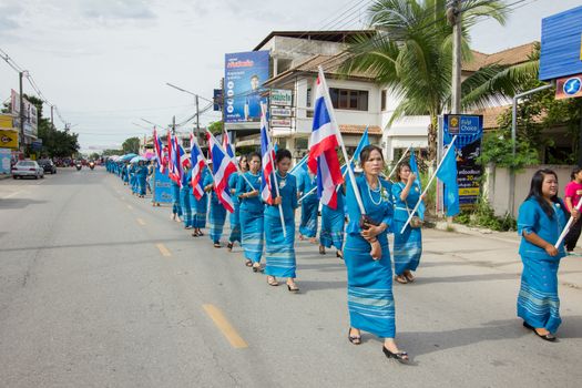 CHIANGRAI, THAILAND - AUG 12: unidentified people celebrating Thai Mother Day on August 12, 2014 in Chiangrai, Thailand. Today is a celebration of the Queen's birthday as well as to honor every mothers.
