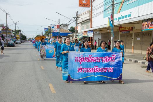 CHIANGRAI, THAILAND - AUG 12: unidentified people celebrating Thai Mother Day on August 12, 2014 in Chiangrai, Thailand. Today is a celebration of the Queen's birthday as well as to honor every mothers.