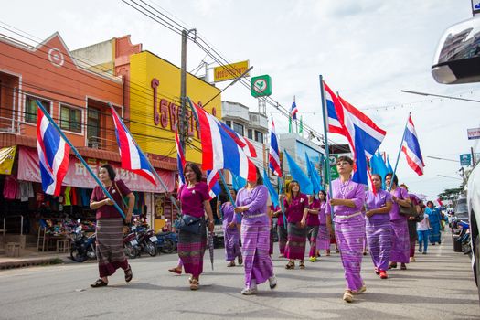 CHIANGRAI, THAILAND - AUG 12: unidentified people celebrating Thai Mother Day on August 12, 2014 in Chiangrai, Thailand. Today is a celebration of the Queen's birthday as well as to honor every mothers.