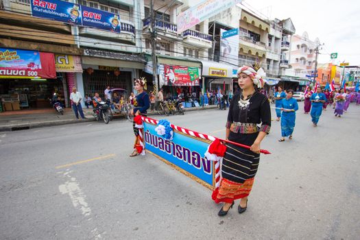 CHIANGRAI, THAILAND - AUG 12: unidentified people celebrating Thai Mother Day on August 12, 2014 in Chiangrai, Thailand. Today is a celebration of the Queen's birthday as well as to honor every mothers.