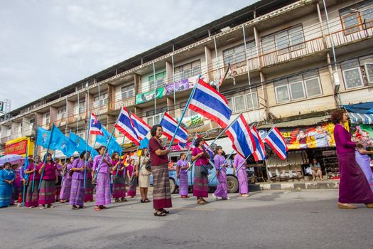 CHIANGRAI, THAILAND - AUG 12: unidentified people celebrating Thai Mother Day on August 12, 2014 in Chiangrai, Thailand. Today is a celebration of the Queen's birthday as well as to honor every mothers.