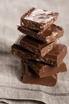 stack of chocolate on napkin