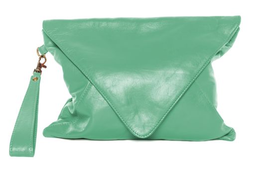 Sea green colour woman bag isolated on white background
