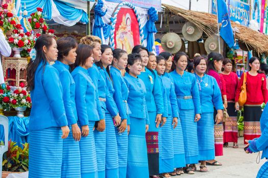 CHIANGRAI, THAILAND - AUG 12: unidentified people celebrating Thai Mother Day on August 12, 2014 in Chiangrai, Thailand. Today is a celebration of the Queen's birthday as well as to honor every mothers.