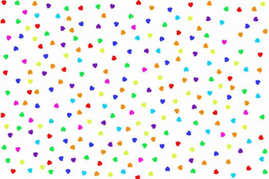 background with colorful heart shape on white