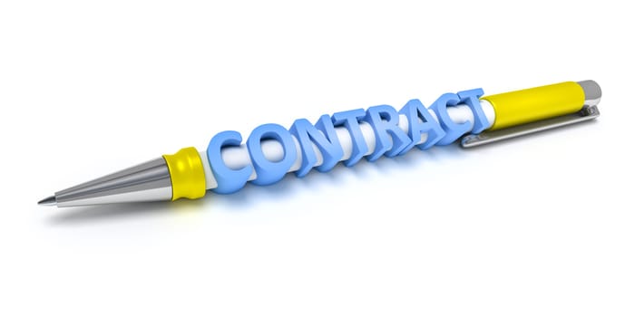 An image of a every day ball pen with the message contract