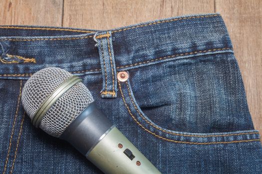 Microphone in pocket of jeans