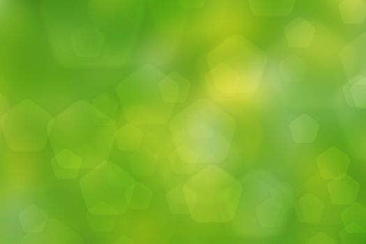 abstract green nature background, pentagon bokeh
