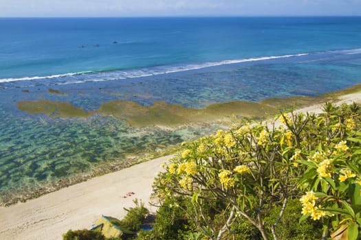 Deserted beach at Bali island.Indonesia.