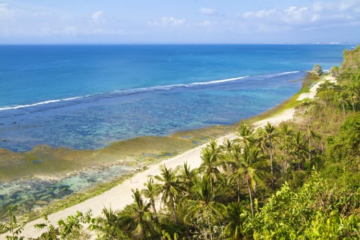 Deserted beach at Bali island.Indonesia.