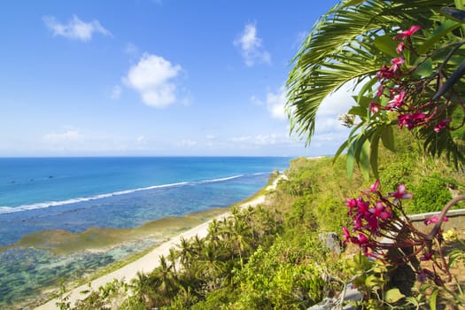 Deserted beach at Bali island.Indonesia.