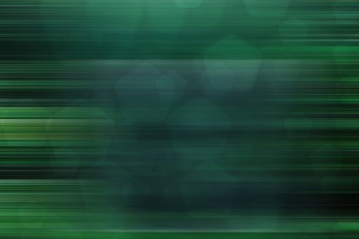 abstract green nature background, pentagon bokeh, fast motion