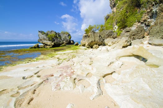 Deserted beach at Bali island.Indonesia.