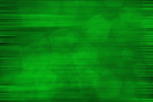 abstract green nature background, pentagon bokeh, fast motion