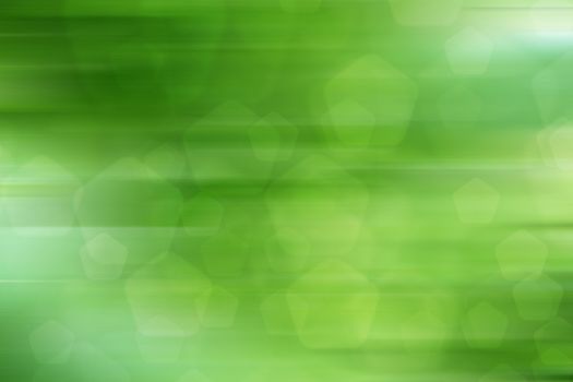 abstract green nature background, pentagon bokeh, fast motion