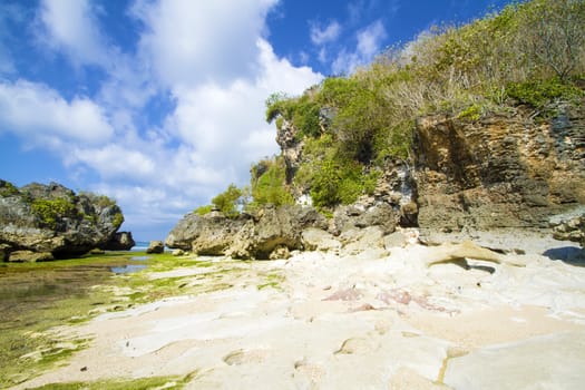 Deserted beach at Bali island.Indonesia.