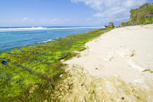 Deserted beach at Bali island.Indonesia.