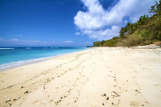 Deserted beach at Bali island.Indonesia.