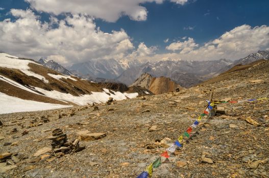 Picturesque scenery in Himalayas mountains in Nepal