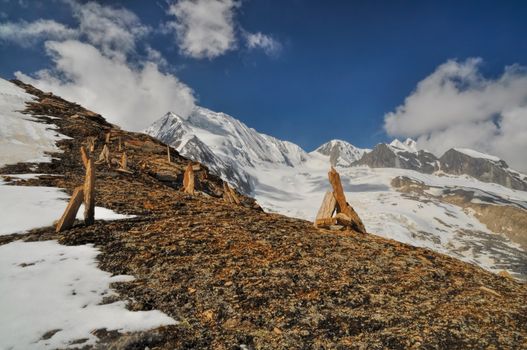 Scenic view in Himalayas mountains in Nepal