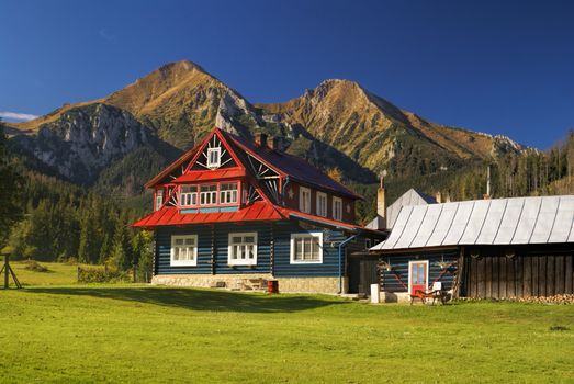 Picturesque mountain cottage in Belianske Tatry mountains in Slovakia