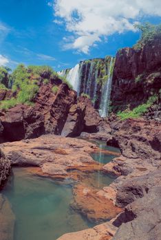 Picturesque view of Iguazu waterfalls in Argentina              