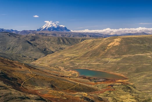 Picturesque Chacaltaya in south american Andes